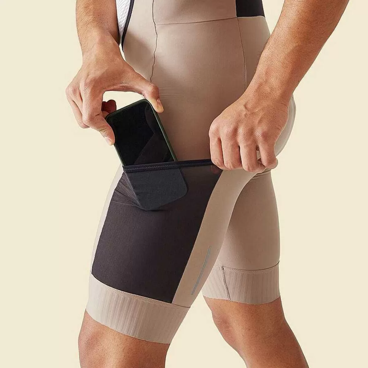 Hot Cafe Du Cycliste Eva Cargo Bibshort Oyster Grey