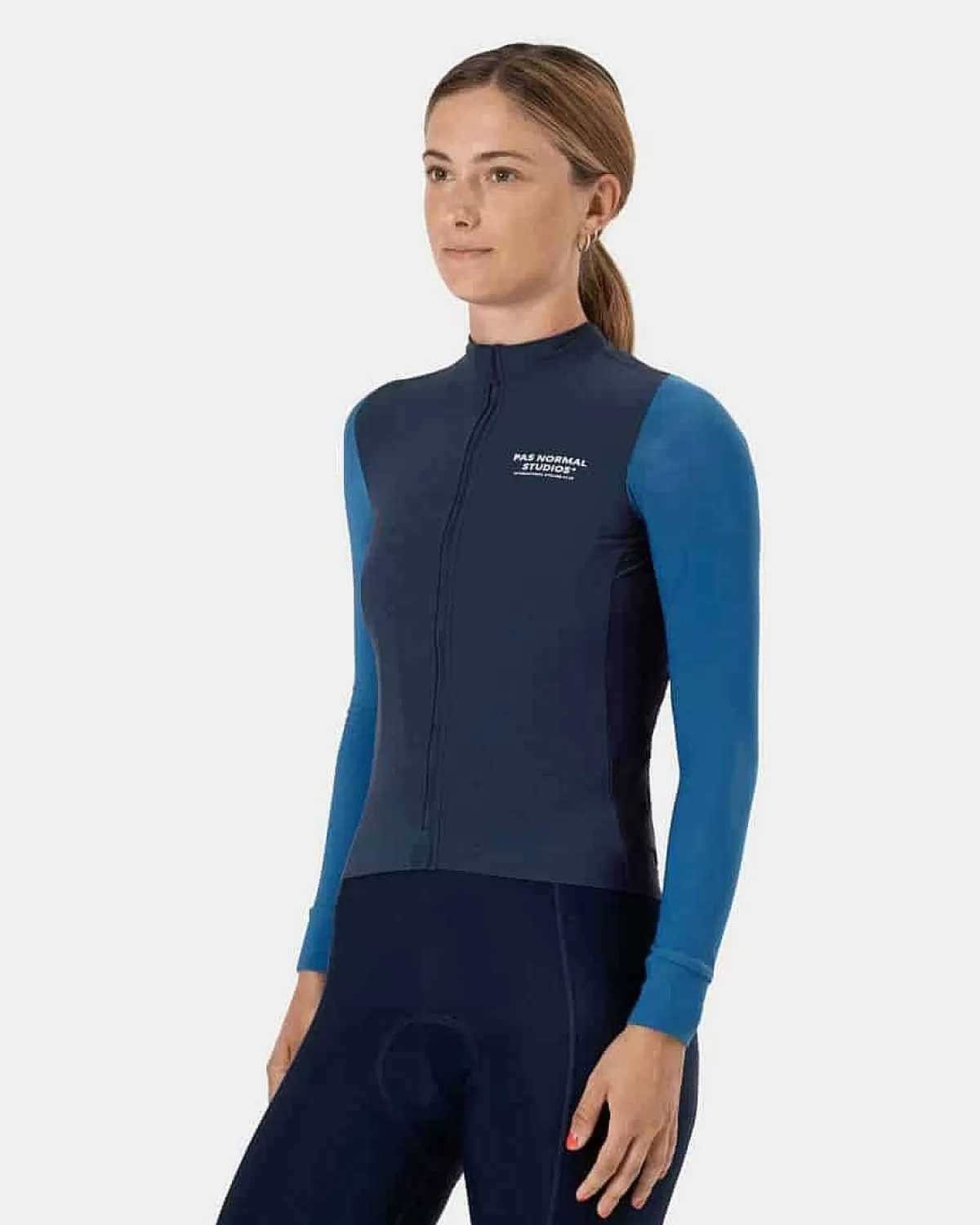 New Pas Normal Studios Womens Mechanism Thermal Long Sleeve Jersey Dark Blue